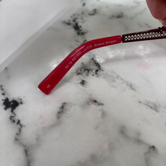 Vintage Kimiko Eyewear Women's Red Rectangle Shape Prescription Eyeglasses - Picture 5 of 7